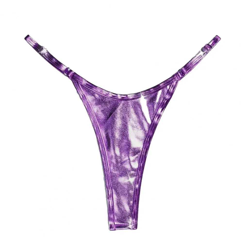G-string Glossy Triangle Shape sexy low waist Beach Adjustable Strap Anti-septic Thong Lady Briefs Panties