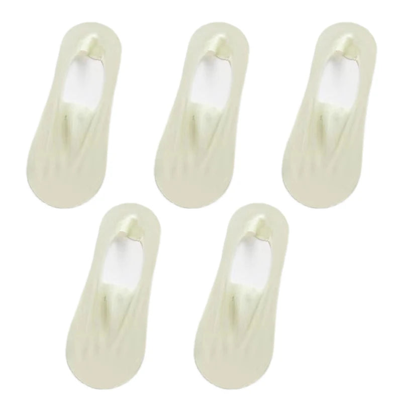 5Pairs Women Invisible Boat Socks Breathable Ultra-thin Sock Slippers High Quality Elastic Silk Low Sox