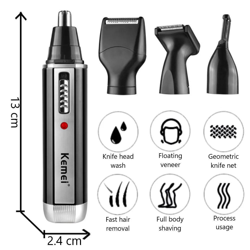4in1 Rechargeable Nose Trimmer Beard Trimmer for Men Ear Eye Nose - Hair Removal Clean Machine