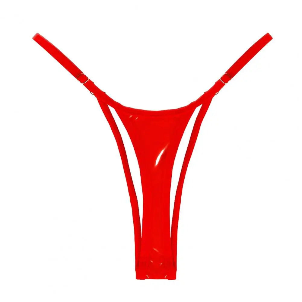 G-string Glossy Triangle Shape sexy low waist Beach Adjustable Strap Anti-septic Thong Lady Briefs Panties