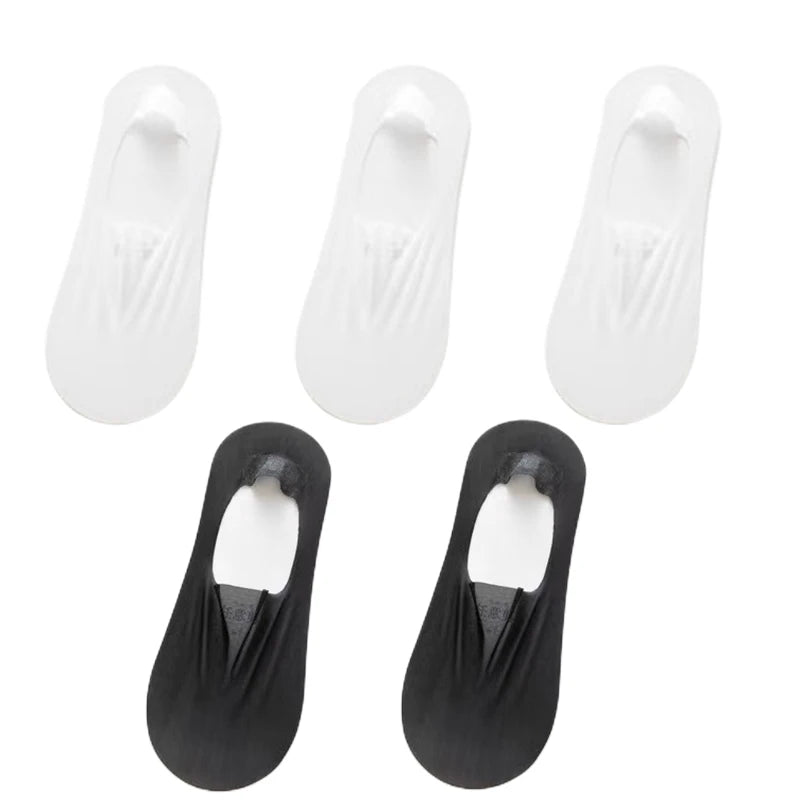 5Pairs Women Invisible Boat Socks Breathable Ultra-thin Sock Slippers High Quality Elastic Silk Low Sox