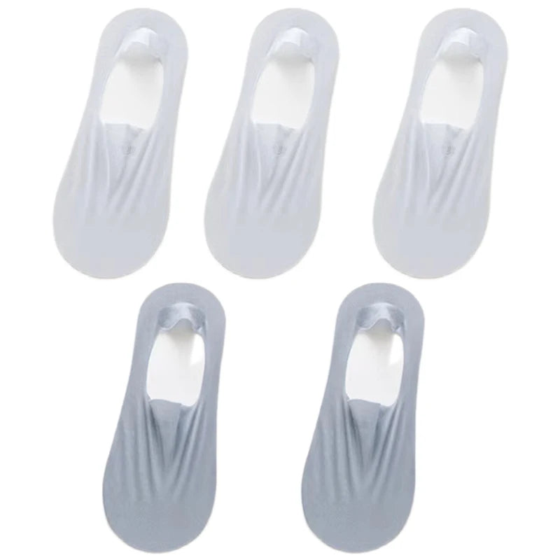 5Pairs Women Invisible Boat Socks Breathable Ultra-thin Sock Slippers High Quality Elastic Silk Low Sox