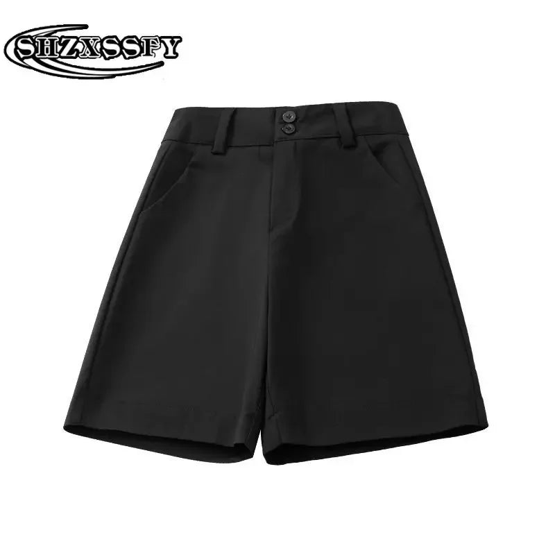 Summer Shorts High Waisted Loose Solid New Shorts for Women Casual Cotton Fashion Orange Female Shorts 2024