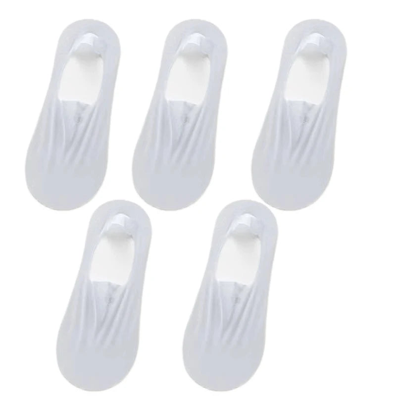 5Pairs Women Invisible Boat Socks Breathable Ultra-thin Sock Slippers High Quality Elastic Silk Low Sox