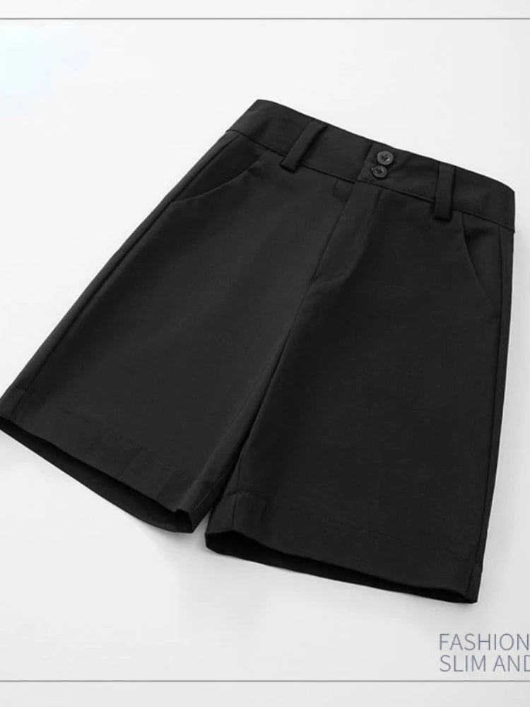 Summer Shorts High Waisted Loose Solid New Shorts for Women Casual Cotton Fashion Orange Female Shorts 2024