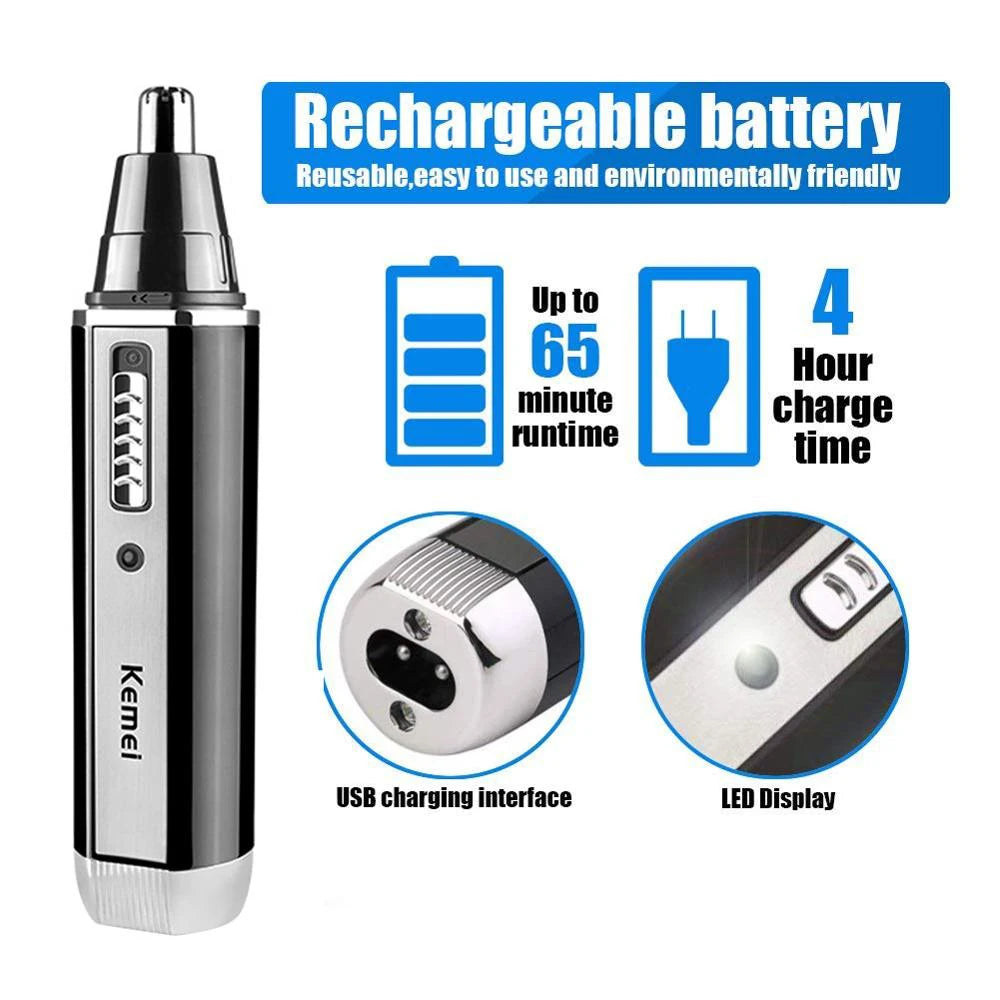 4in1 Rechargeable Nose Trimmer Beard Trimmer for Men Ear Eye Nose - Hair Removal Clean Machine