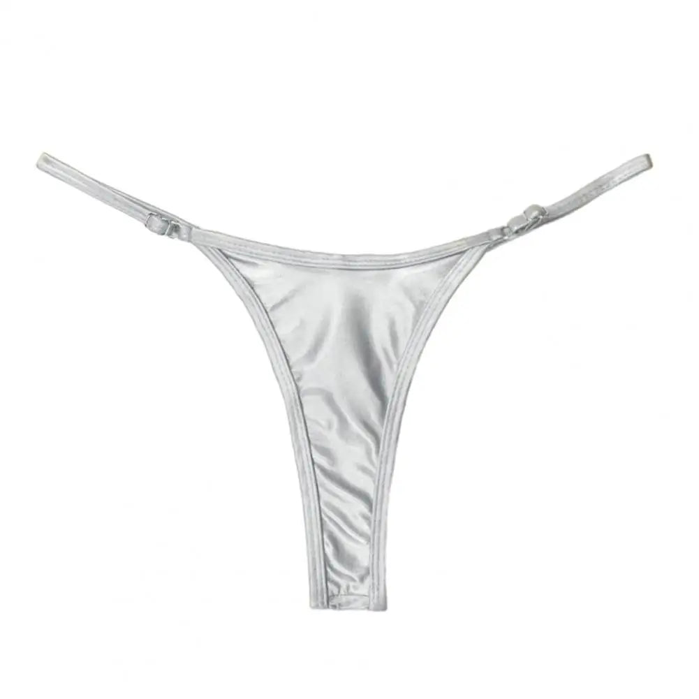 G-string Glossy Triangle Shape sexy low waist Beach Adjustable Strap Anti-septic Thong Lady Briefs Panties