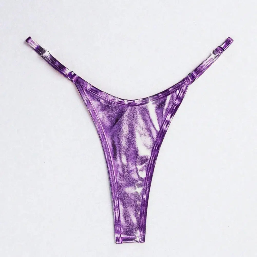 G-string Glossy Triangle Shape sexy low waist Beach Adjustable Strap Anti-septic Thong Lady Briefs Panties