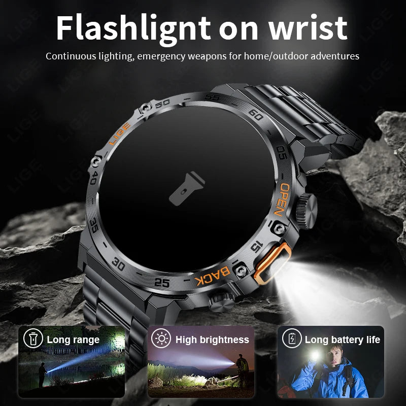 Smart Watch screen Waterproof Sports Watches Flashlight Smartwatch For Andrio