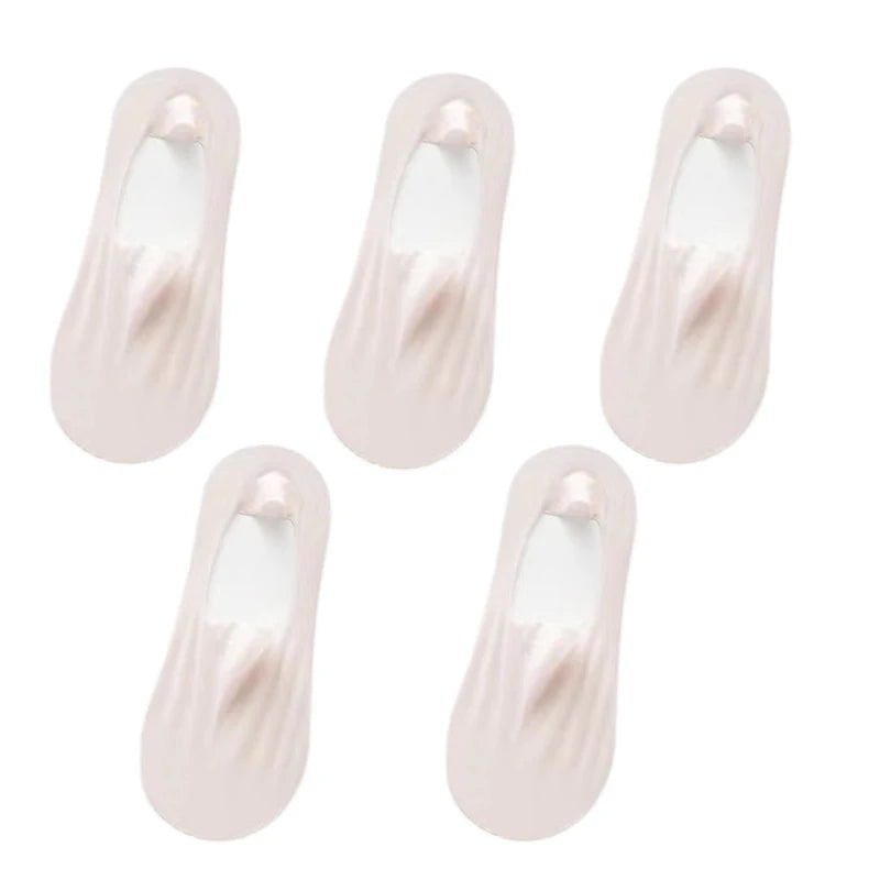 5Pairs Women Invisible Boat Socks Breathable Ultra-thin Sock Slippers High Quality Elastic Silk Low Sox