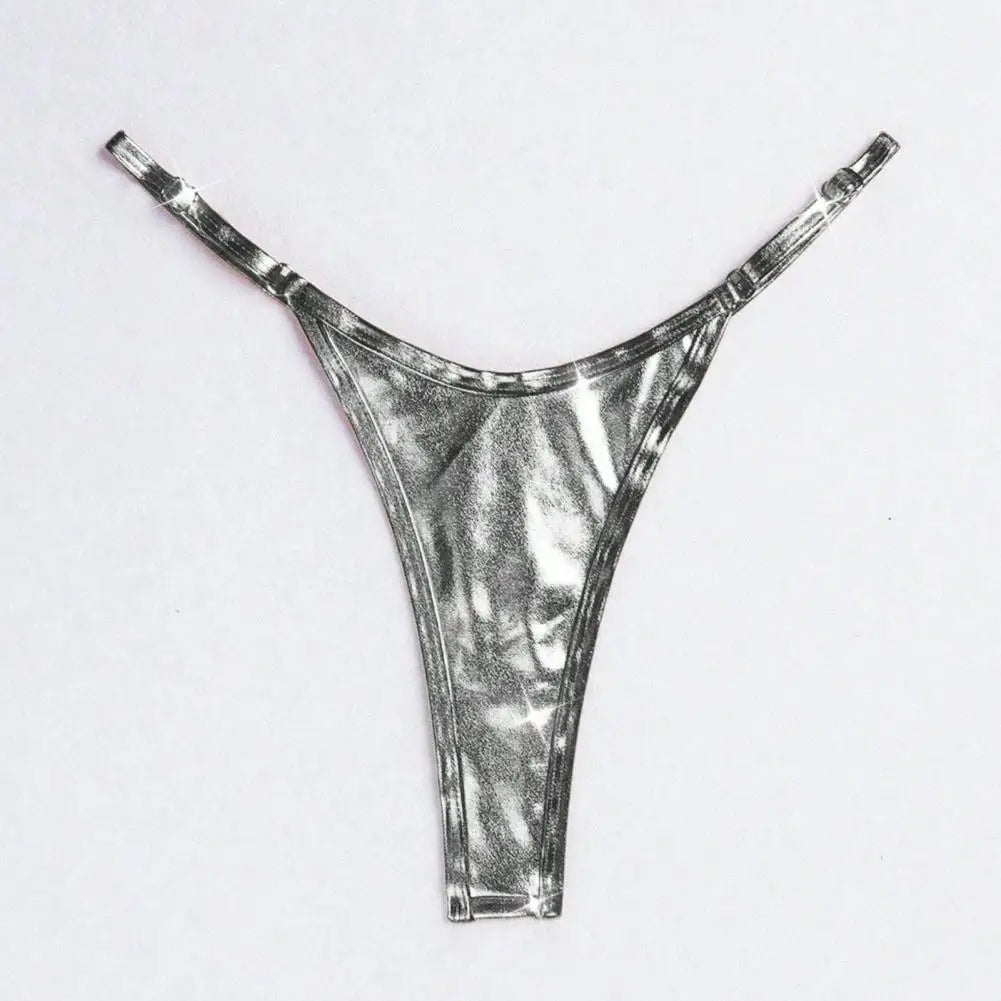 G-string Glossy Triangle Shape sexy low waist Beach Adjustable Strap Anti-septic Thong Lady Briefs Panties