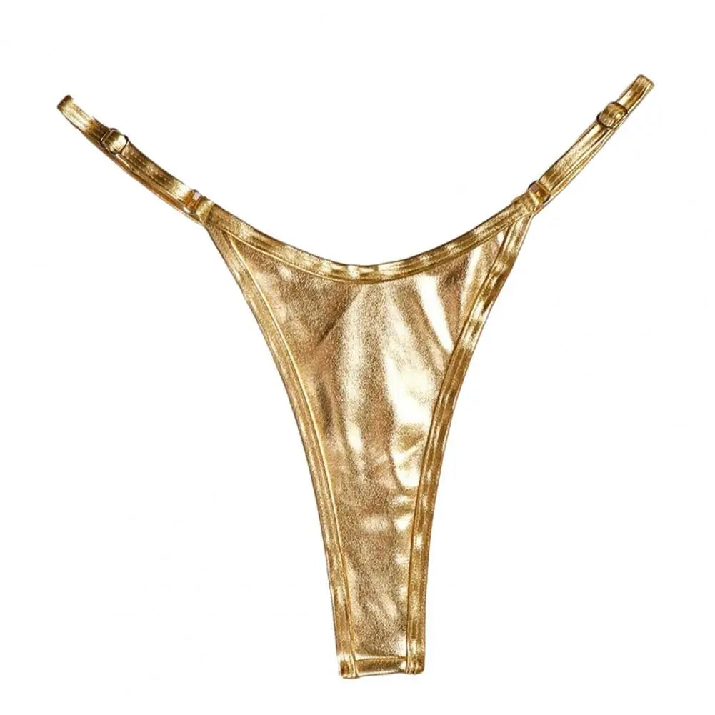 G-string Glossy Triangle Shape sexy low waist Beach Adjustable Strap Anti-septic Thong Lady Briefs Panties