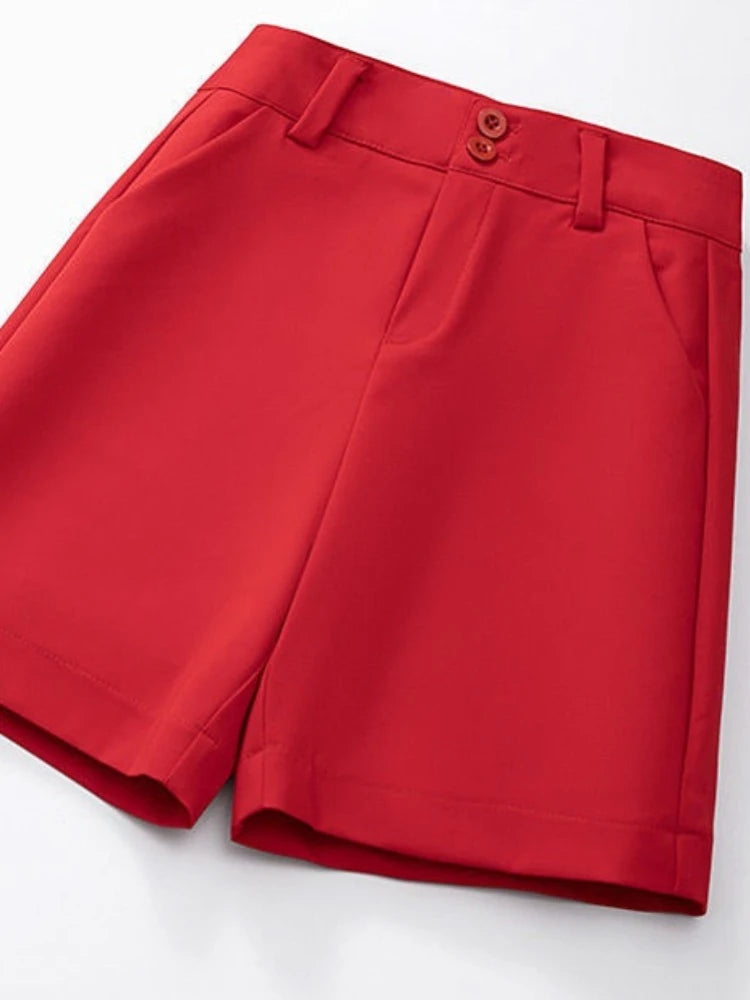 Summer Shorts High Waisted Loose Solid New Shorts for Women Casual Cotton Fashion Orange Female Shorts 2024
