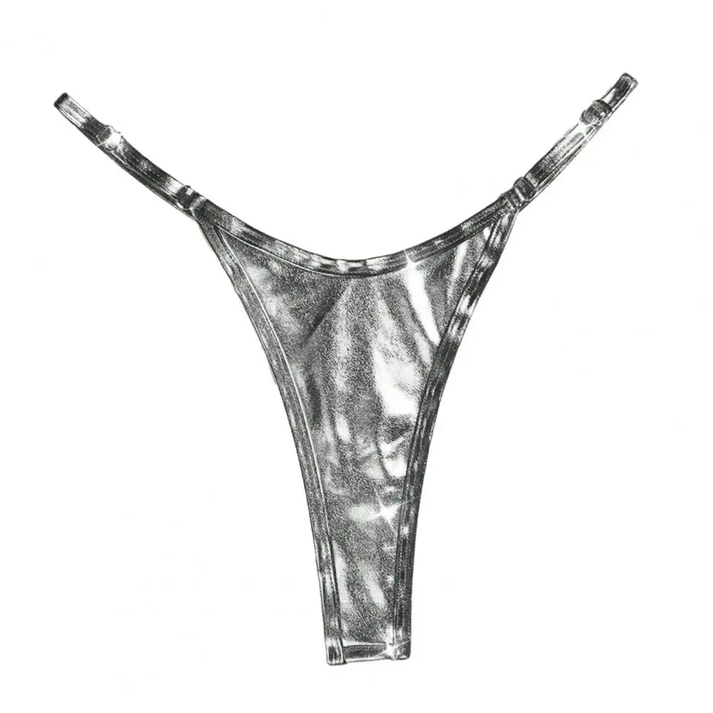 G-string Glossy Triangle Shape sexy low waist Beach Adjustable Strap Anti-septic Thong Lady Briefs Panties