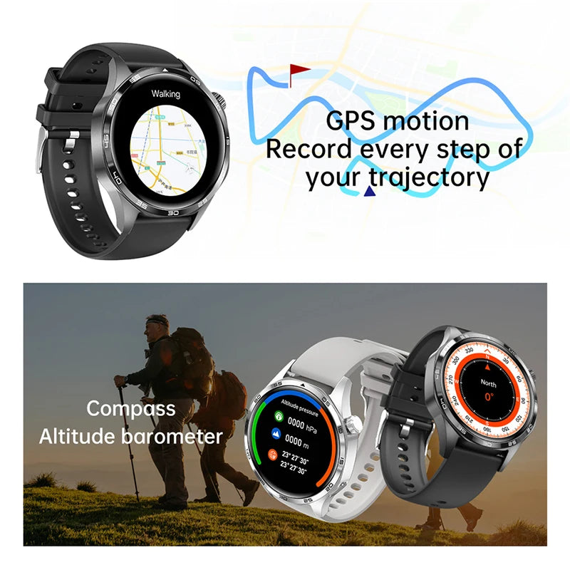 GT5 Pro Bluetooth Call Smart Watch Men For Huawei 1.53 AMOLED Screen Heart Rate Monitor NFC IP68 Waterproof GPS Sport Smartwatch